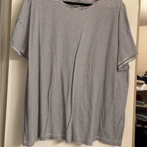 Terra & Sky Black and White Striped Short Sleeve Tee